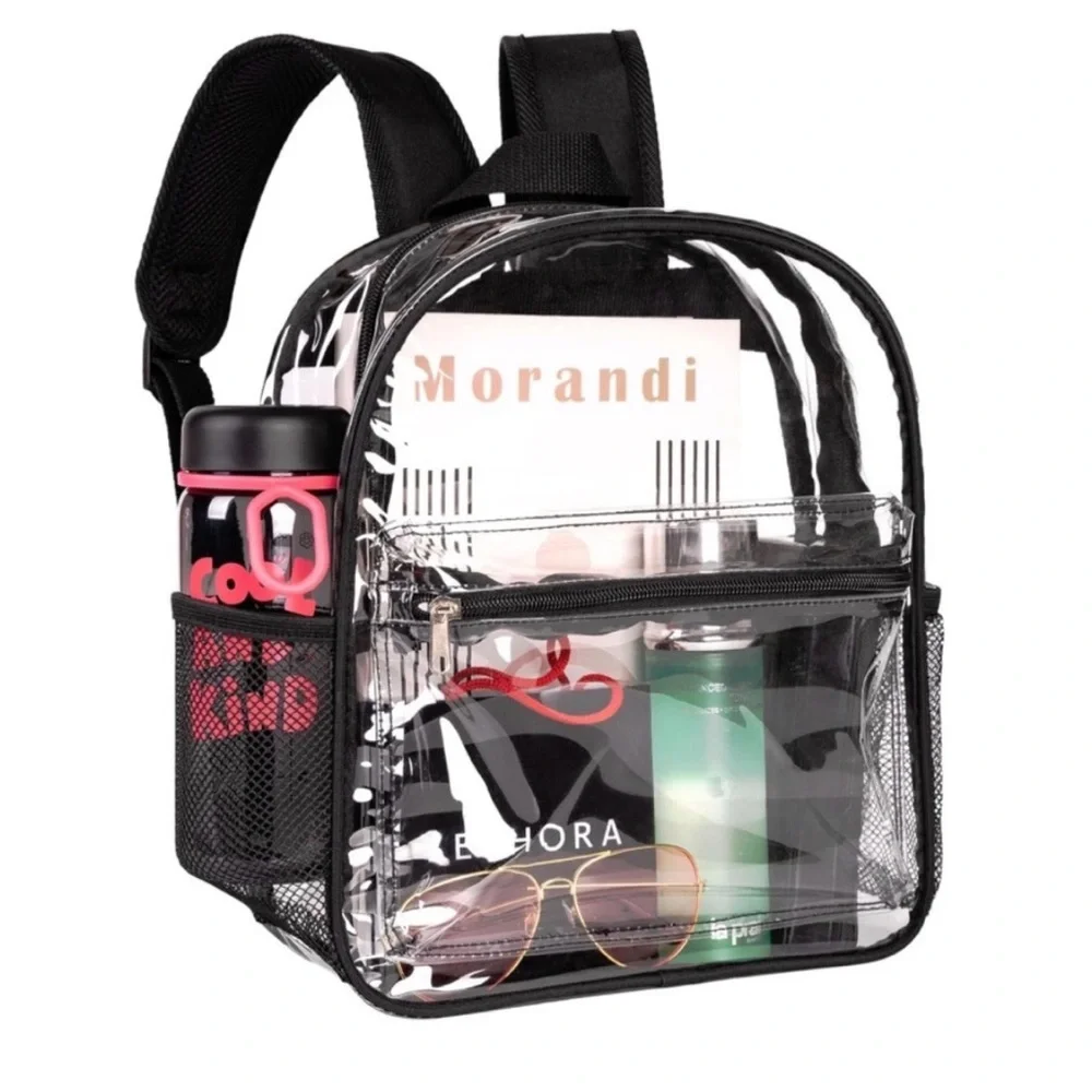 Clear Backpack with Black Accents
